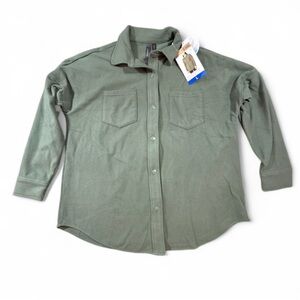 Mondetta Olive Green Fleece Shacket – Size L (NWT)